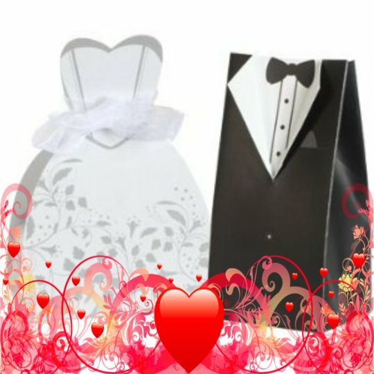 50 bride dress and 50 groom tux wedding favor boxes new