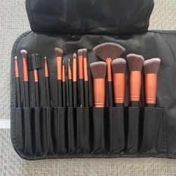 Set of makeup brushes