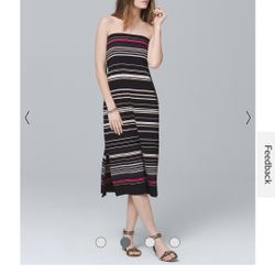 Convertible Stripe Maxi Skirt Dress Xs Whbm