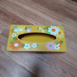 Vintage Ransburg Plastic Flower Design Tissue Box