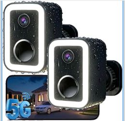 【2 Pack】Security Cameras Wireless Outdoor, Color Night Vision Even in the Dark, Crime Prevention with AI Motion Detection & Spotlight Siren Alarm, 2-W
