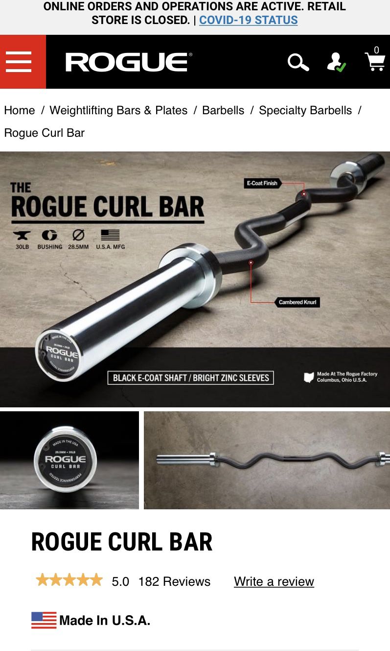 Rogue Fitness Curl Bar
