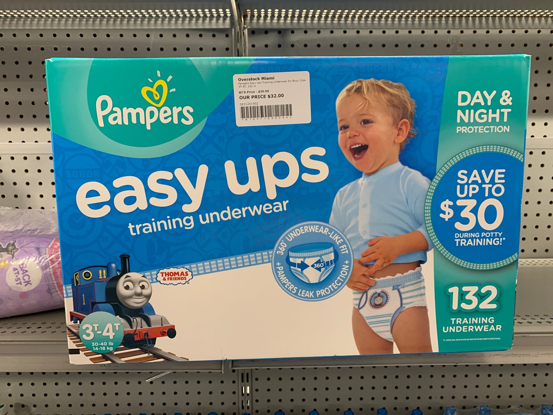 Pampers easy ups training underwear for boys size-3T-4T 132 ct