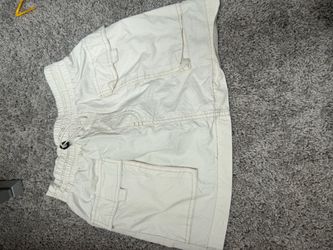 White Cargo skirt with Drawstring