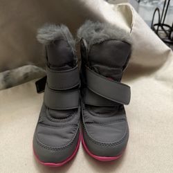 Sorel Whitney Waterproof Winter Gray Pink NC2940-052 Todder Girl's Size 10 Boots