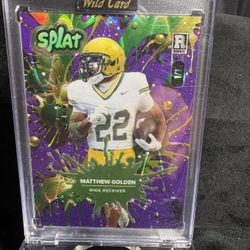 Matthew Golden 2025 Splat Wild Golden 1/1 Rookie Card Rainbow Refractor in 1-touch