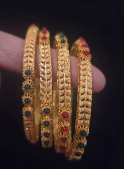 Gold tone Bangles. Size 2.4-2.6-2.8