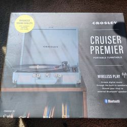 Crosley Cruiser Premier Portable Turntable Record Player Blue