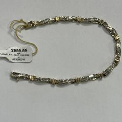 10k Gold  Tennis Bracelet With Natural Diamonds Inv# 310