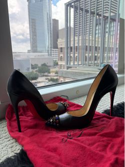 Christian Louboutin Cabo 100 Pumps W/ Multicolor Rhinestones