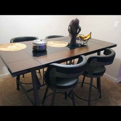 Dinning Table Set With Four Chairs Dark Brownn Only Been Used For 11 Months 