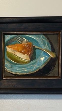Framed Slice of Cake Oil Painting