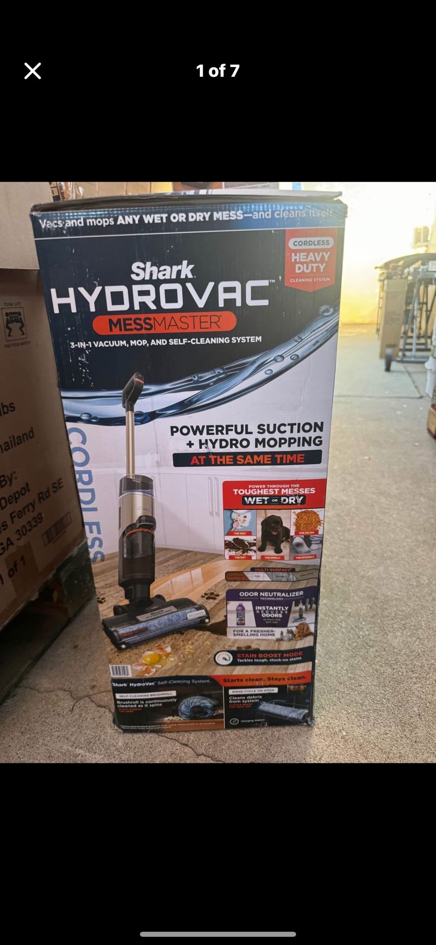 Shark HydroVac MessMaster 3-in-1 Cleaner Bagless, Cordless, Washable Filter, Stick Vacuum for Hard Floor and Area Rugs in Blue