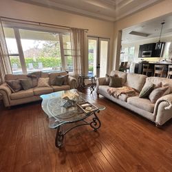 2 Couches With 2 Real Iron Tables (heavy)