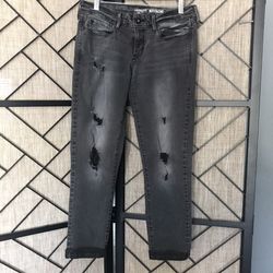 LEVI’S BLACK WASH DISTRESSED BOYFRIEND JEANS FOR WOMEN SIZE 7