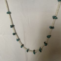 Turquoise And Shell Necklace