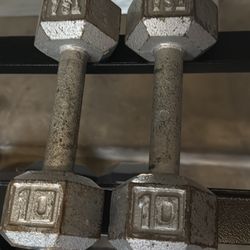10 Pound Cast Iron Dumbbells 