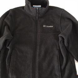 Boys Black Columbia Fleece Jacket Size 6/7