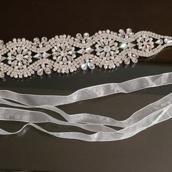 Wedding Crystal Pearl Belt Sash - BRAND NEW
