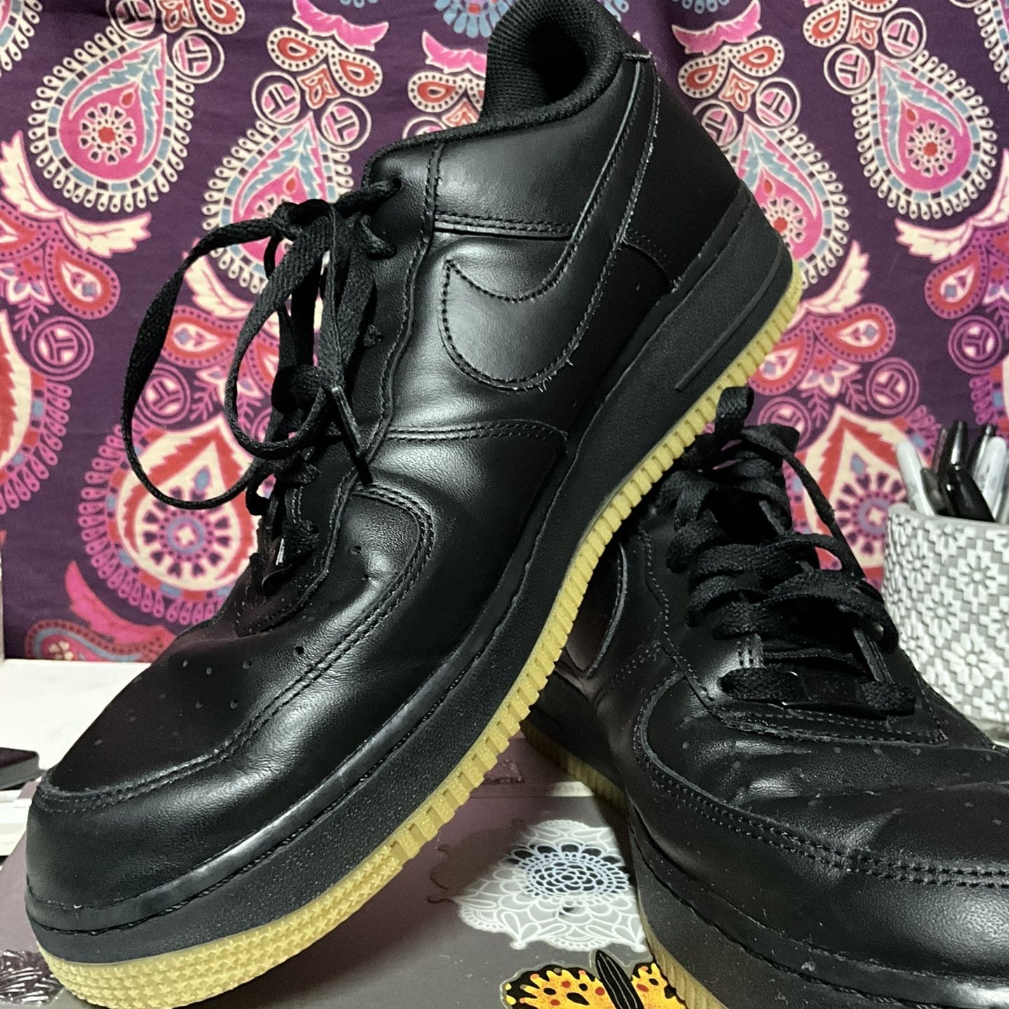 Nike Air Force 1 Low Black Gum DZ4404-001 Men\'s Size 10.5 Nike Air Force Black Gum Light Brown | Mercari main image 3