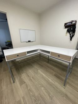 White L-Shaped Corner Desk 