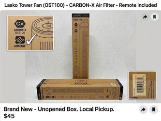 Lasko Summit 36" Tower Fan & Air Cleaner (4-speed, remote, mesh filtration, black) Model OST100