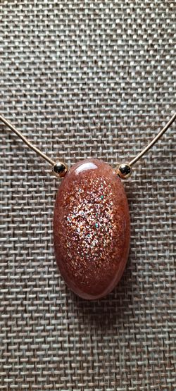 Natural Sunstone & Gold Necklace