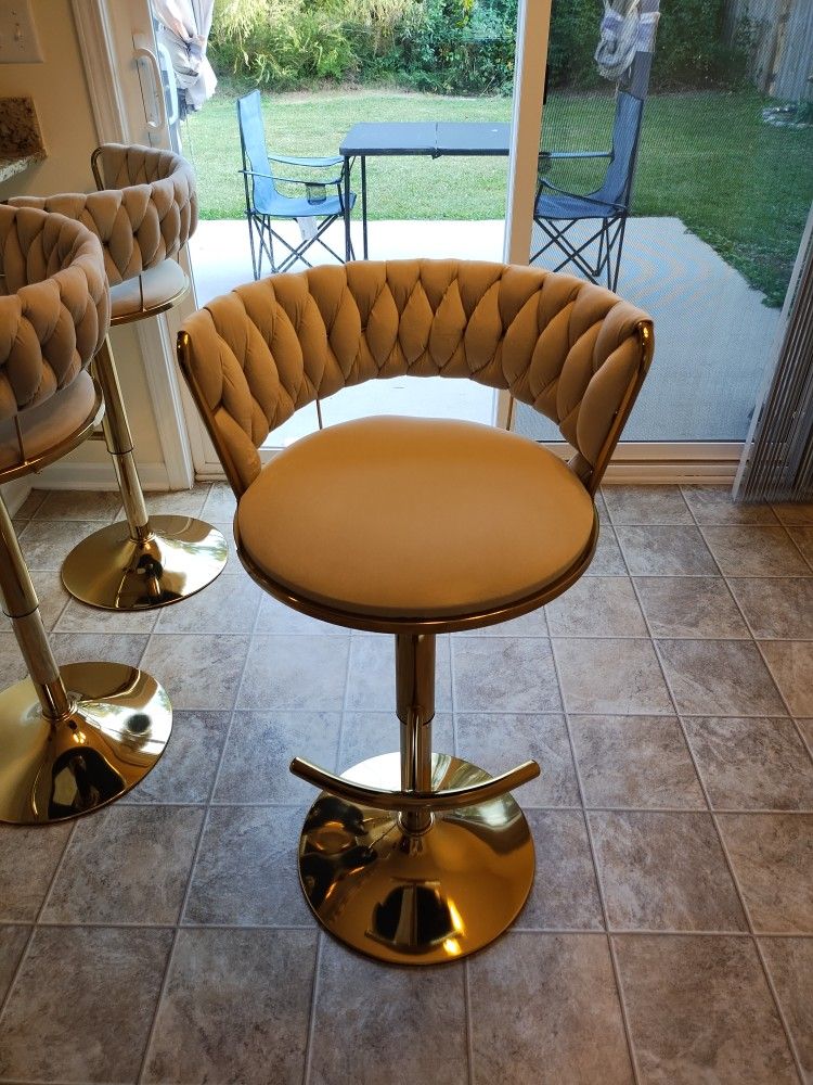 Beautiful Gold Velvet Bar Stool