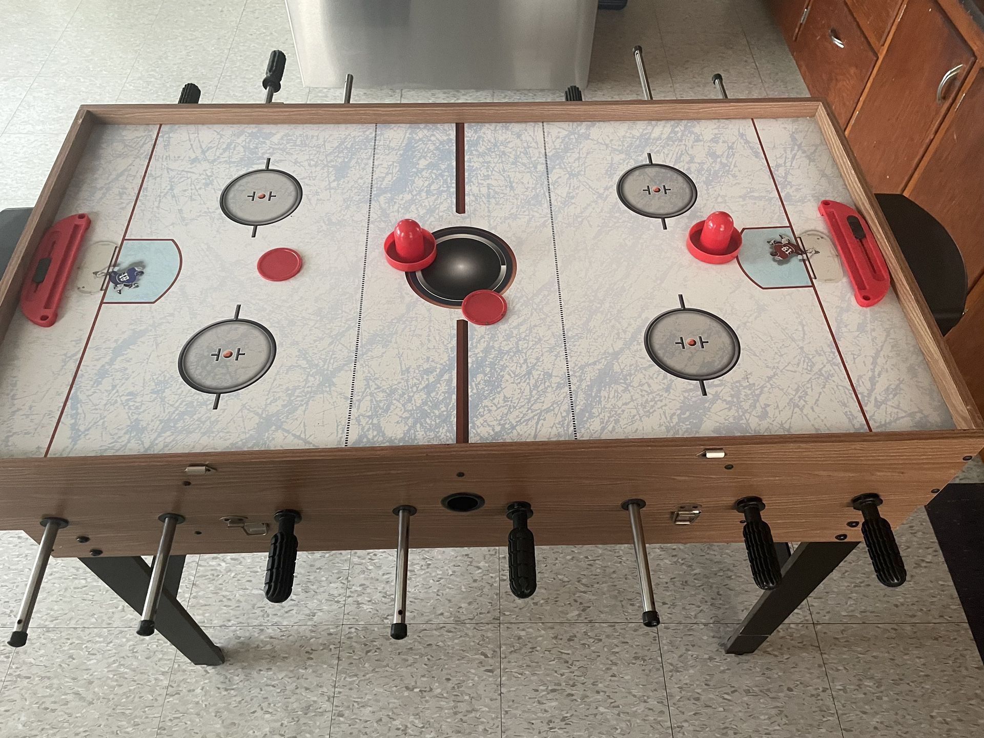 MD Sports 48 Inch 3-In-1 Combo Game Table Air Powered Hockey Foosball Billiards 