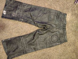Men's Acne Studios 2021 Standing Straight Leg Panelled Distressed Cow Leather Trousers