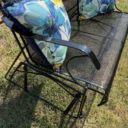 Restored Vintage Wrought Iron Glider