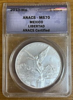2013 México 1 Oz Libertad  ANACS MS70