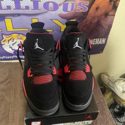 Air Jordan 4 Retro Red Thunder Iconic Style Footwear(Clean shoes before shipment