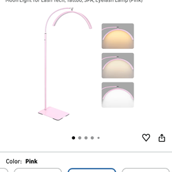 Pink Half Moon Lash Light for Eyelash Extensions & Estheticians,
