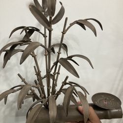 Vintage Faux Bamboo Candle Holder 