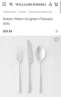 New Robert Welch Kingham 3-piece Flatware Set with Case - Satin Finish