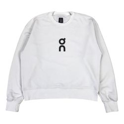 ON Cloud Club Crew Neck Womens Small S Relaxed White Pullover Sweatshirt Running