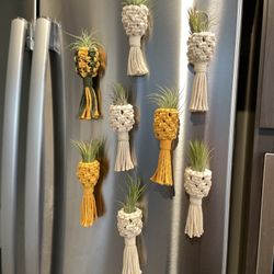 Mini Macrame Airplant Magnets/Christmas Gifts 