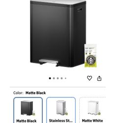 EKO EcoCasa II 36L+24L Dual Trash Can with Recycle Bin, Stainless Steel Garbage Can with Lid, Deodorizer Compartment, Odor-Proof and Fingerprint Resis