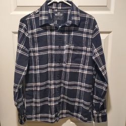 Men's Hollister Black + White Flannel (Size S)
