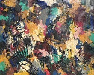 Accordionist and Mother with Child 