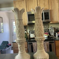 2 Large Resin Candelabra 18”-21” Tall4-5” Around
