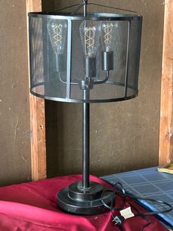 Black industrial style table lamp