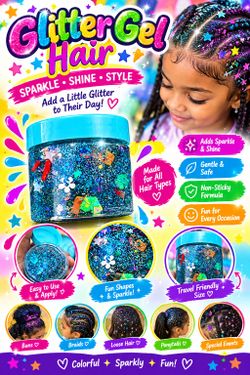 Hair glitter gel