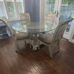 Glass Table Top With 4 chairs