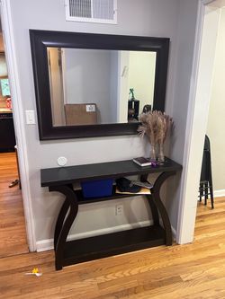 Console table and mirror