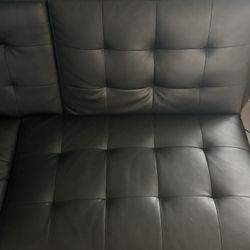 Black Leather Futon
