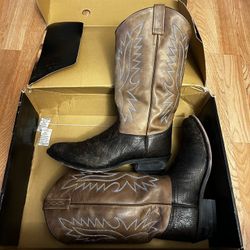 Brown Leather Cowboy Boots Size: 10