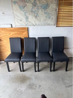 Black Faux Leather Dining Chairs