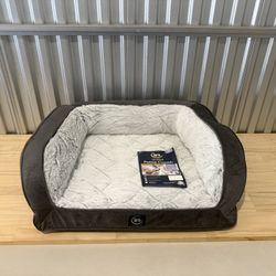 Serta Orthopedic Quilted Couch Dog Bed for Pets – Slate Gray